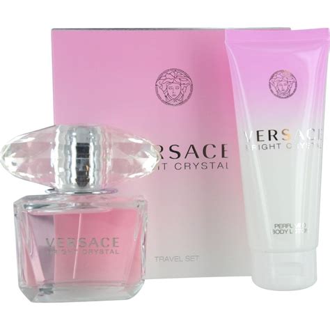 versace bright crystal perfumed body lotion set|versace bright crystal woman perfume.